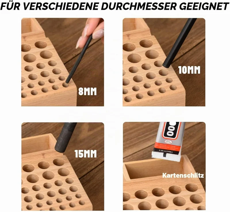 Lederhandwerk Werkzeughalter 98 Löcher Wood Leathercraft Werkzeughalter Holz Leder Handwerk Stempel