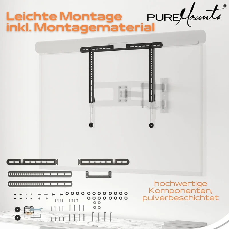 PureMounts Lautsprecher-Halterung zur direkten Montage am TV, kompatibel mit Sonos Arc, Traglast: 10