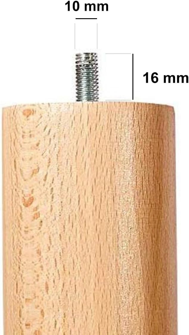 Cortassa Set mit 4 Füssen für Lattenrost, Universal-Beinbeine aus Buchenholz (32 cm), braun, 32 cm