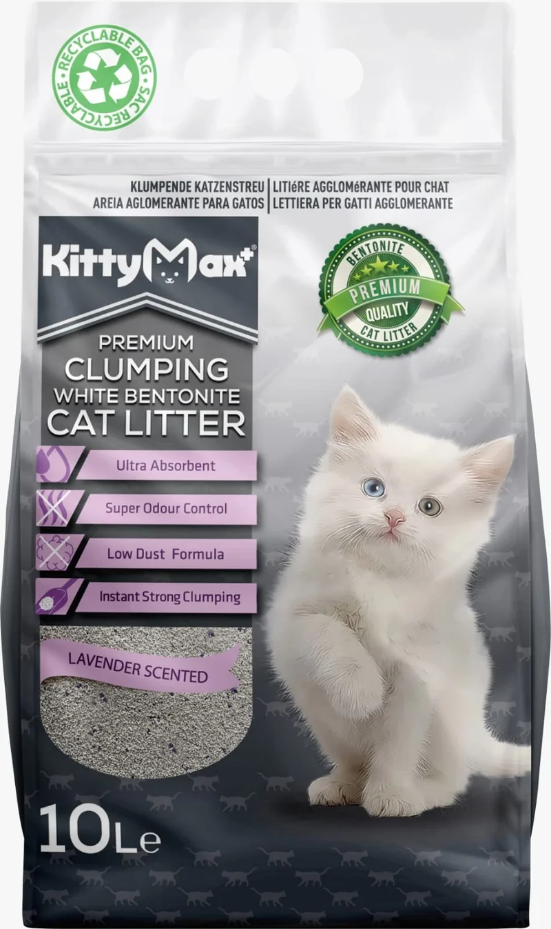 Klumpstreu Katzenstreu-Super Premium Lavendel 2 x 10L 100% Bentonite