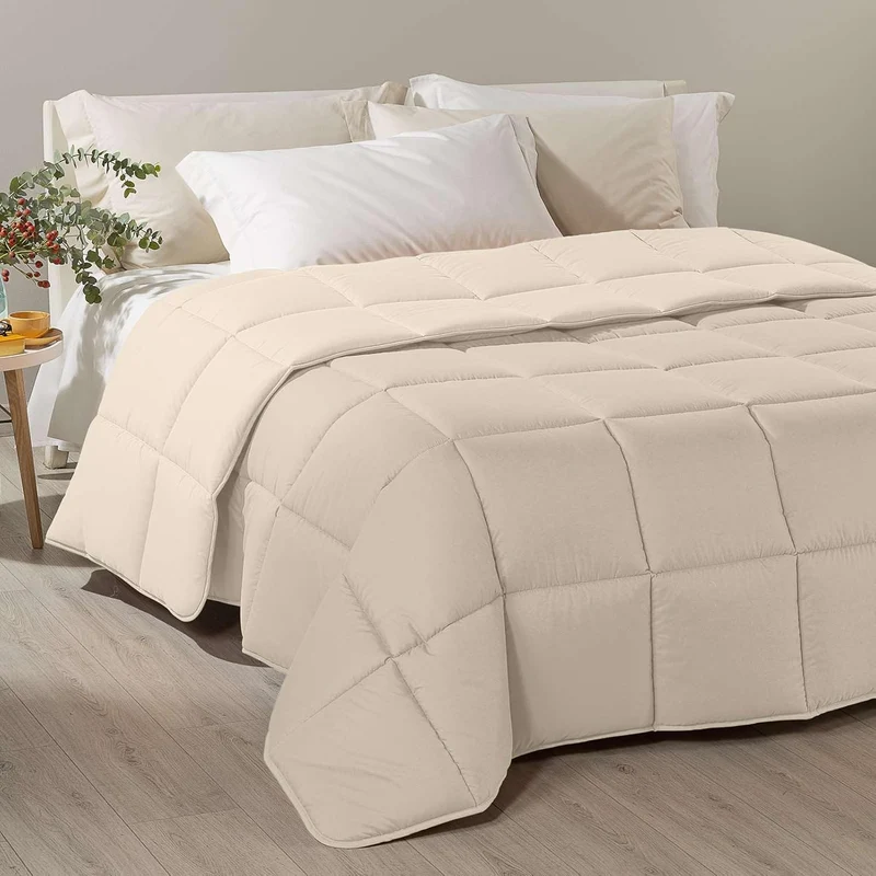 Caleffi 78748 Mikrofaser-Steppdecke für französisches Bett, Vanille
