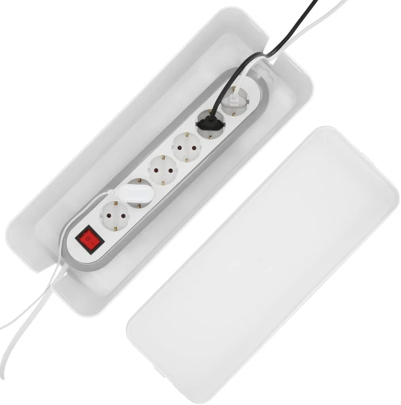 Hama Kabelbox, Maxi (Kabelbox für Steckdosenleiste, einfaches Kabelmanagement, für Büro, Schreibtisc