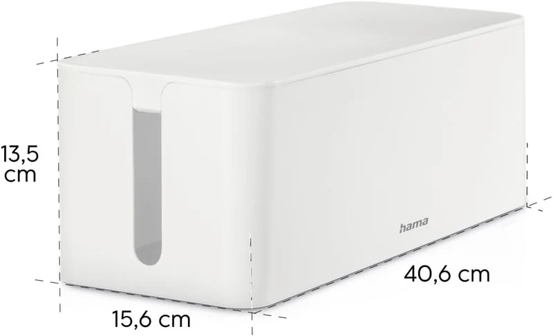 Hama Kabelbox, Maxi (Kabelbox für Steckdosenleiste, einfaches Kabelmanagement, für Büro, Schreibtisc