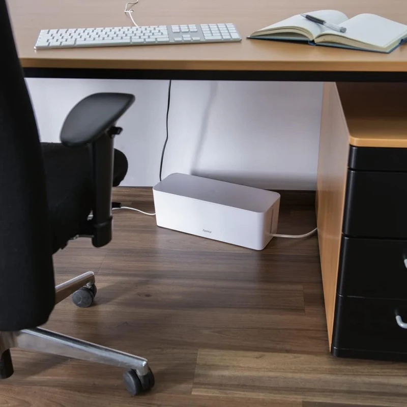 Hama Kabelbox, Maxi (Kabelbox für Steckdosenleiste, einfaches Kabelmanagement, für Büro, Schreibtisc