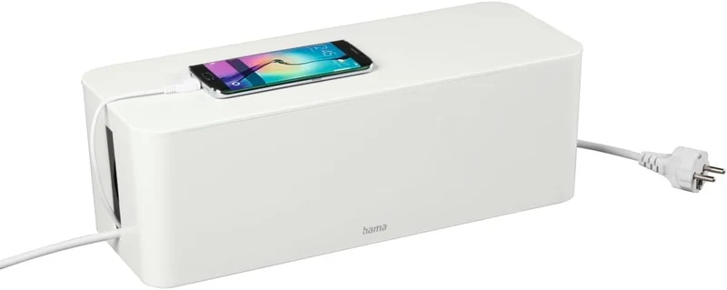 Hama Kabelbox, Maxi (Kabelbox für Steckdosenleiste, einfaches Kabelmanagement, für Büro, Schreibtisc