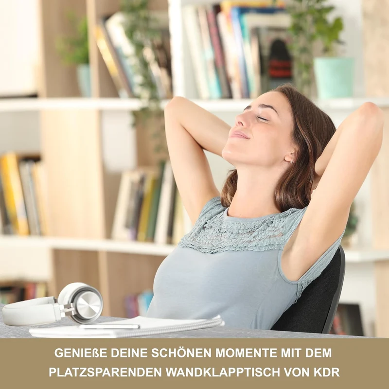 KDR Produktgestaltung Wandklapptisch Schreibtisch Tischplatte 80x50 cm in Betonoptik Klapptisch Esst
