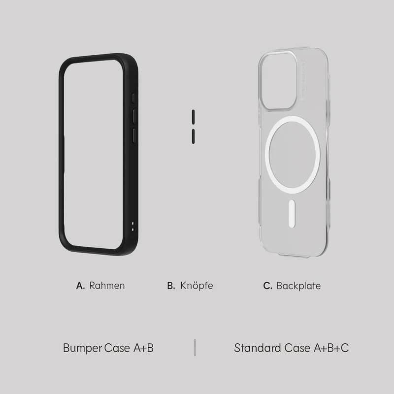 RhinoShield Modulares Case kompatibel mit MagSafe für [iPhone 15 Pro Max] | Mod NX - Überragender Ma