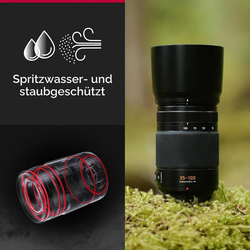Panasonic Lumix H-ES35100E Leica DG Vario-Elmarit 35-100 mm Zoom F2,8 Objektiv, Micro Four Thirds Ka