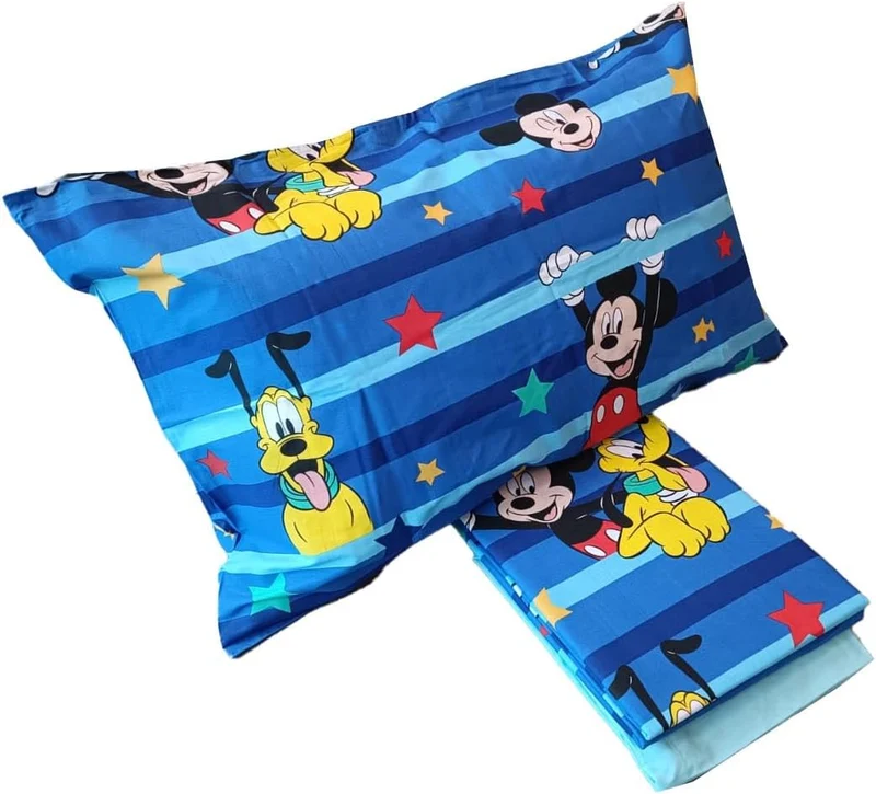 Mickey Mouse Mickey Mouse, Bettlaken für französisches Bett, Bettlaken, Spannbettlaken, Kissenbezug,