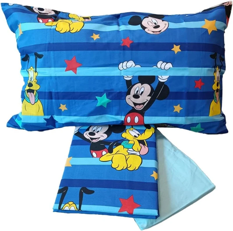 Mickey Mouse Mickey Mouse, Bettlaken für französisches Bett, Bettlaken, Spannbettlaken, Kissenbezug,