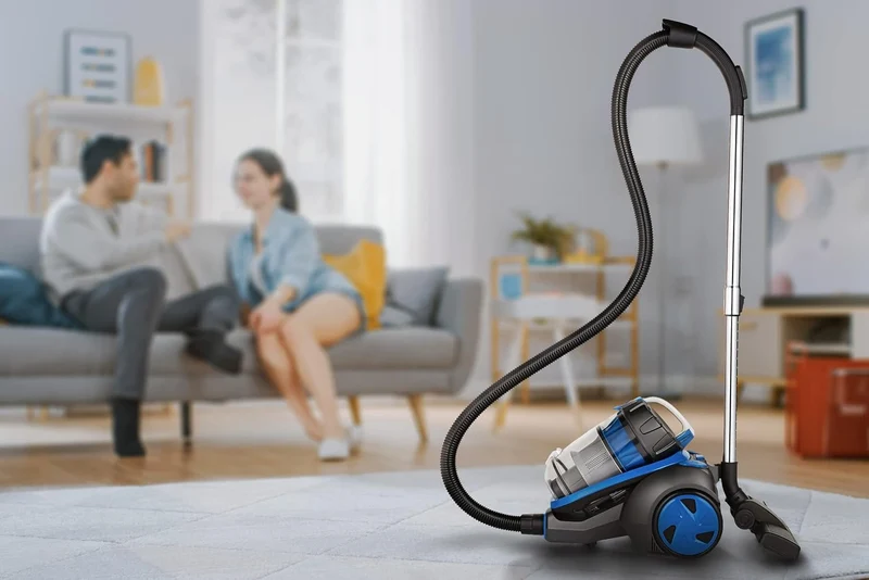 Tesla AeroStar T500, Zylinder Vakuum, Material des Rohrs: Stahl Rollen: Gummi, schwarz/blau