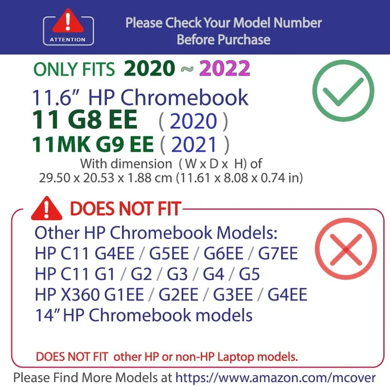 mCover Hülle kompatibel mit HP Chromebook 11 G8EE / 11MK G9EE Serie Laptops (nicht für andere HP-Mod