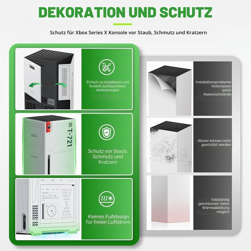 WOLIBEAR Magnetische Smart Wraps für Xbox Series X Konsole, Stafield Design Schutzhülle für Xbox Ser