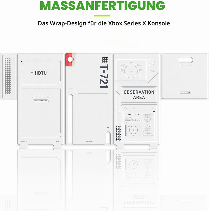 WOLIBEAR Magnetische Smart Wraps für Xbox Series X Konsole, Stafield Design Schutzhülle für Xbox Ser