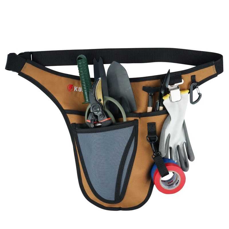 KUNN Garten-Werkzeug-Taillengürtel – 4 tiefe Taschen, Werkzeugschürze für Damen und Herren, Allzweck