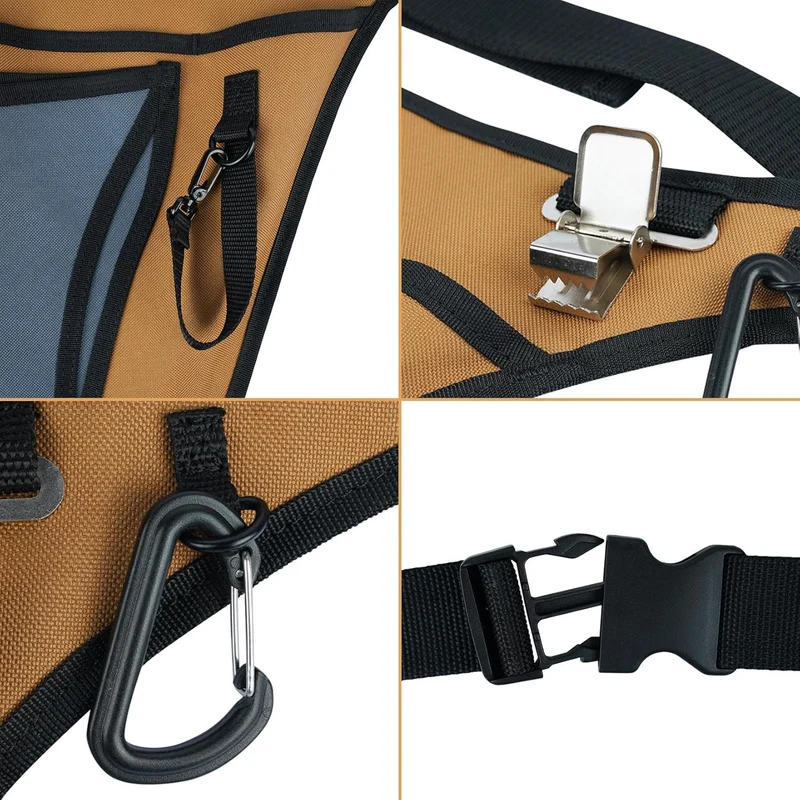 KUNN Garten-Werkzeug-Taillengürtel – 4 tiefe Taschen, Werkzeugschürze für Damen und Herren, Allzweck