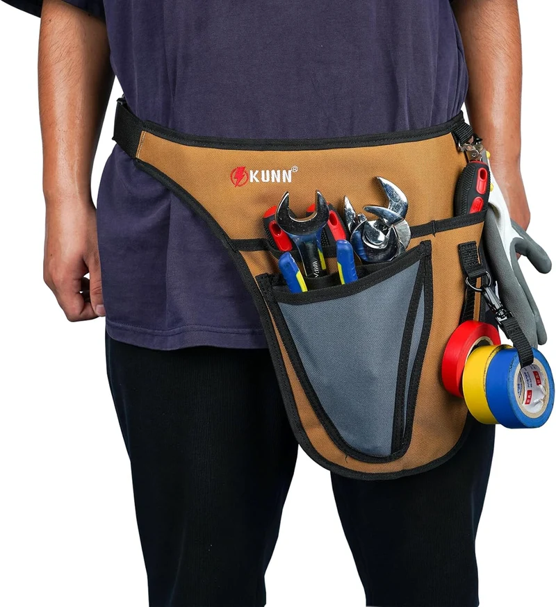 KUNN Garten-Werkzeug-Taillengürtel – 4 tiefe Taschen, Werkzeugschürze für Damen und Herren, Allzweck