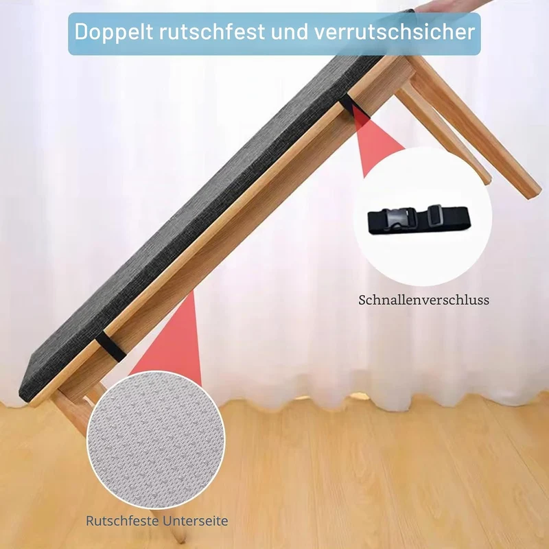 Aselbia Bankauflage Bankkissen Stuhlkissen 110 X 30 X 5CM，Waschbar Abnehmbarem Gartenbankauflage Ban