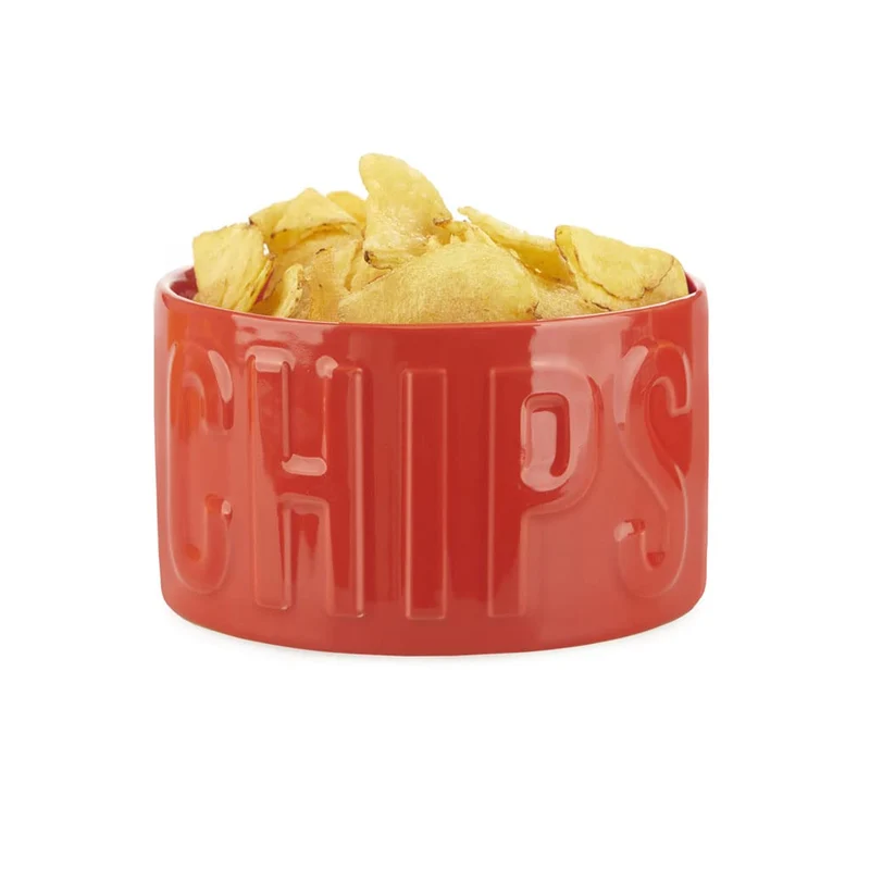 balvi Snackschale Chips Farbe Rot Die originelle und stilvolle Schale Fassungsvermögen 1 l Keramik 8