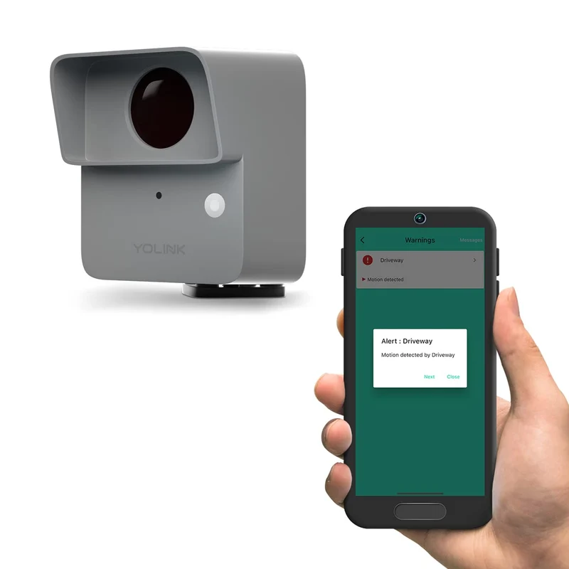 YoLink Smart Outdoor Bewegungsmelder, Trespassing Alarm, Auffahrtsalarm, 1/4 Meilen Reichweite LoRa-