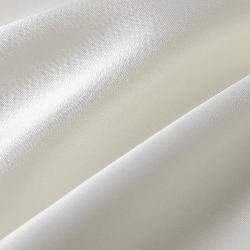 Boqingzhu Bettwäsche Satin Weiss 135x200cm 4Teilig Uni Glatt Seide Glanzsatin Bettwäsche Set 2 Bettb
