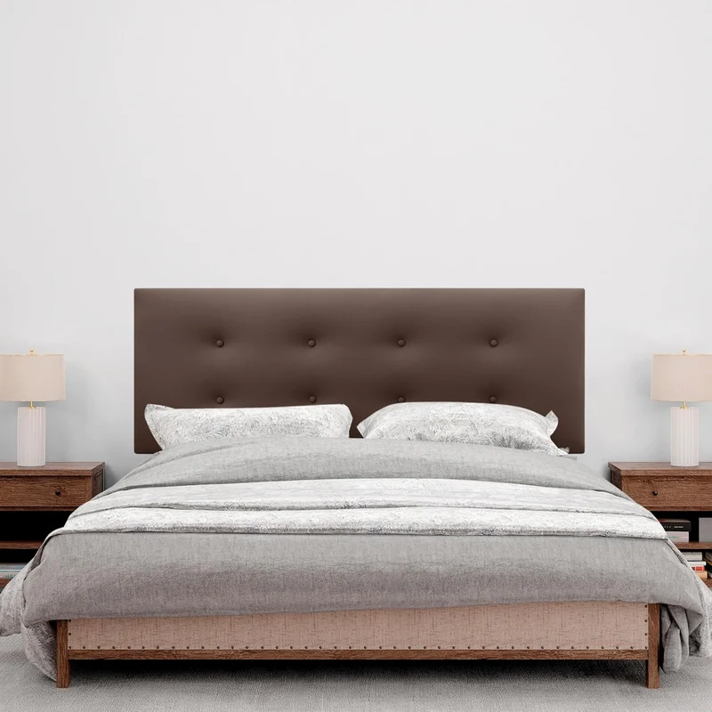 DHOME Kunstleder oder Stoff Kopfteil AQUALINE Pro mit 2 Reihen von Knöpfen gepolstertes Kopfteil Lux