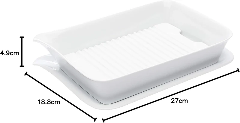 KAHLA 397767A90039C Five Senses Midi-Backform 28x19 cm | Weisse kleine Auflaufform aus Porzellan Sch