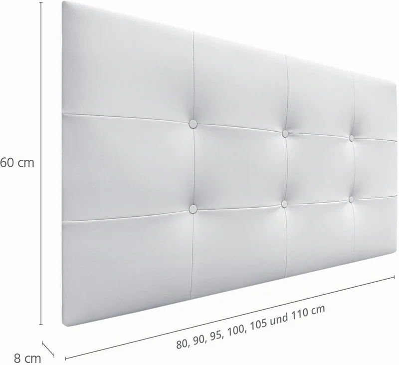 DHOME Kopfteil, gepolstertes Bett Kopfteil 8cm dick. Gepolstertes Kopfteil ACUALINE Stoff und Kunstl