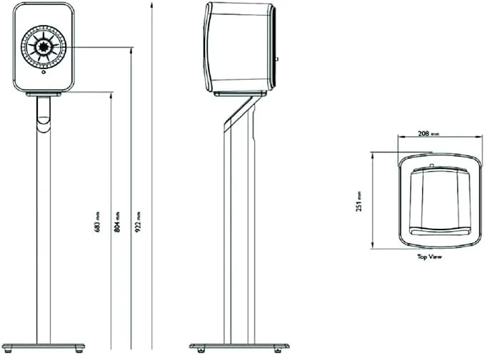 KEF S1 Standfuss für LSX- und LSX II-Aktivlautsprecher (Paar), Grau LSX S1 Grau, LSX S1 Grau