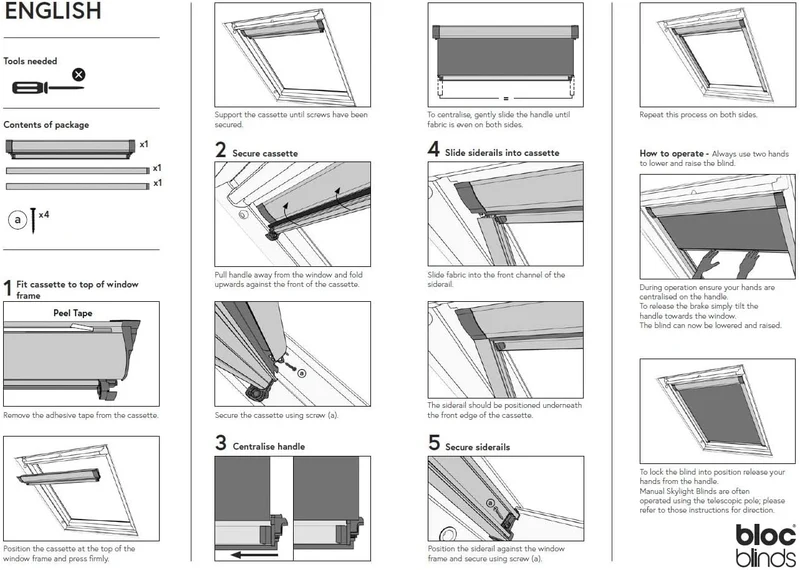 Bloc Skylight Rollo M6 A für Dakstra Dachfenster Blockout, schwarz M6A Dakstra Schwarz, M6A Dakstra