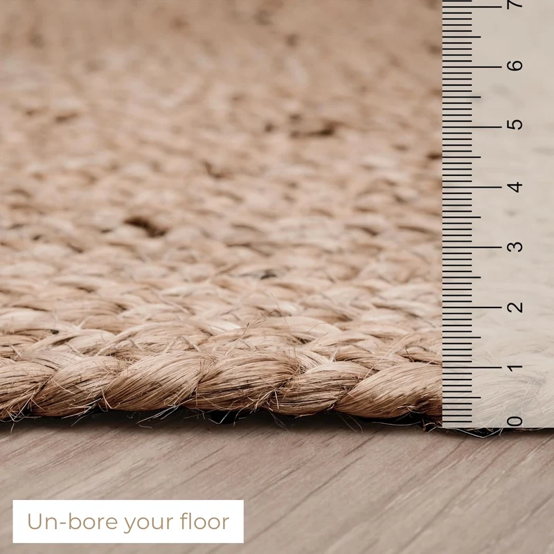 RAJRANG BRINGING RAJASTHAN TO YOU Natural Jute Teppich 60 x 90 cm - Reversible rustikaler Vintage Be