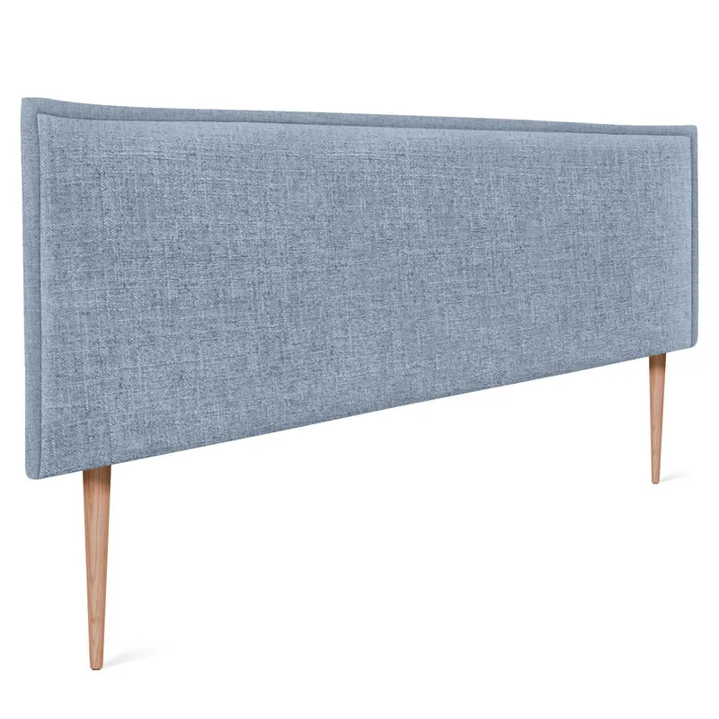 DHOME Kopfteil aus natürlichem Leinen einfarbig mit Paspelierung für Bett Schlafzimmer modernes Top