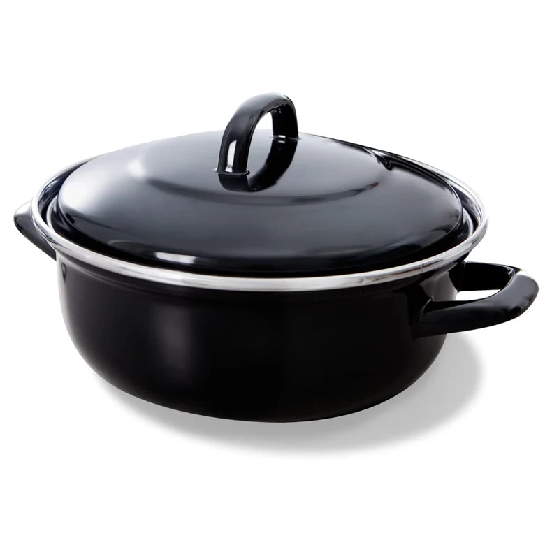 BK Fortalit Induktionsfähiger Topf aus emailliertem Stahl, 20 cm/1,4 l, mit Deckel, Backofen- und Br