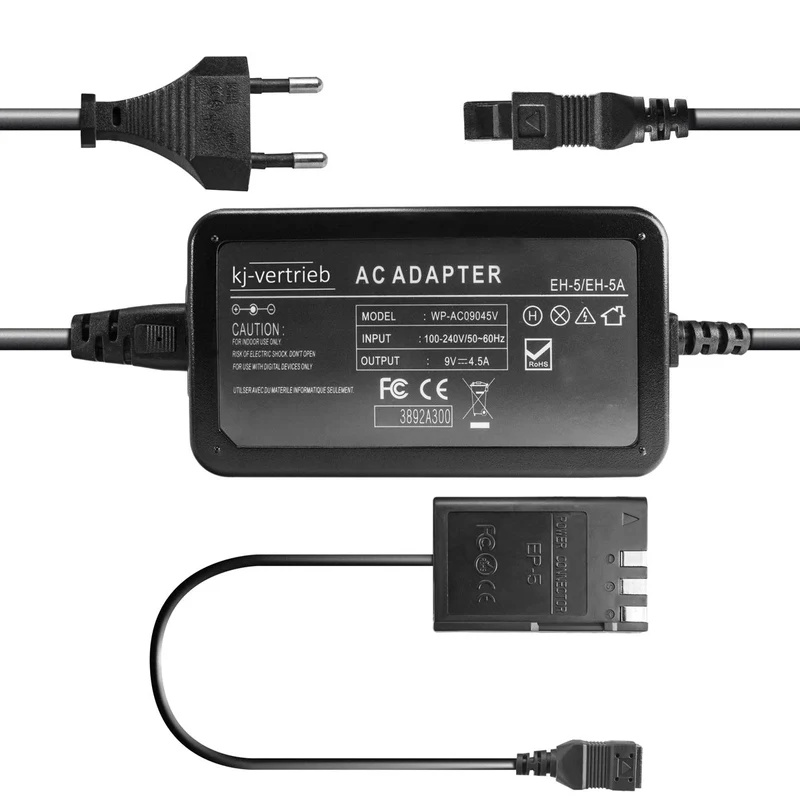 kj-vertrieb Netzteil mit Akkuadapter EP-5 für Nikon EH-5A - 9V 4,5A EH-5 + EP-5, EH-5 + EP-5