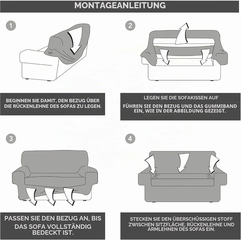 Martina Home Tunez, elastischer Sofabezug 3 Plätze 3 Plazas (180-240 cm) Senf Senf 3 Plätze, Senf 3
