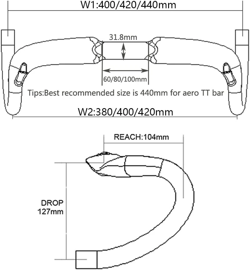 Carbon Rennrad Lenker，RXL SL Drop Bar 31.8mm Carbonfaser Fahrrad Schwarz Matt/glänzend Interne Linie