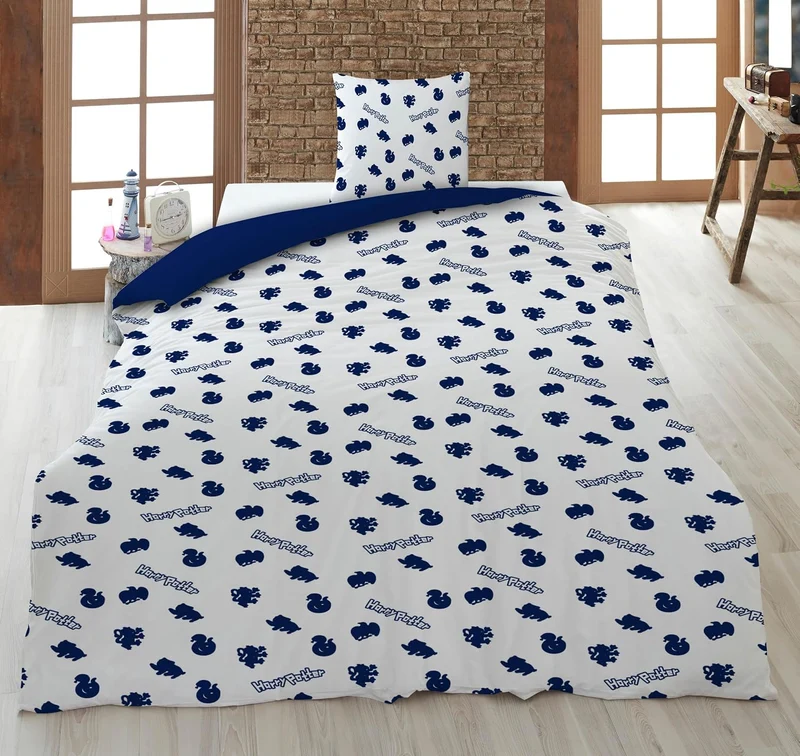 Harry Potter - Juego de Cama 100% algodón, Funda nórdica de 140 x 200 cm + Funda de Almohada de 65 x