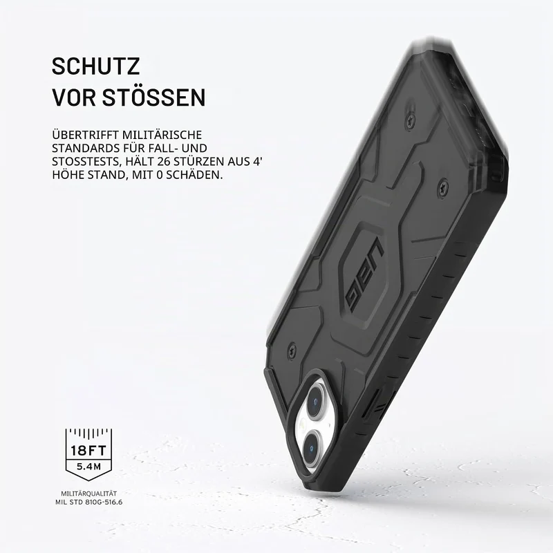 URBAN ARMOR GEAR Pathfinder Hülle kompatibel mit Apple iPhone 15 Plus Case [Wireless Charging/Magnet