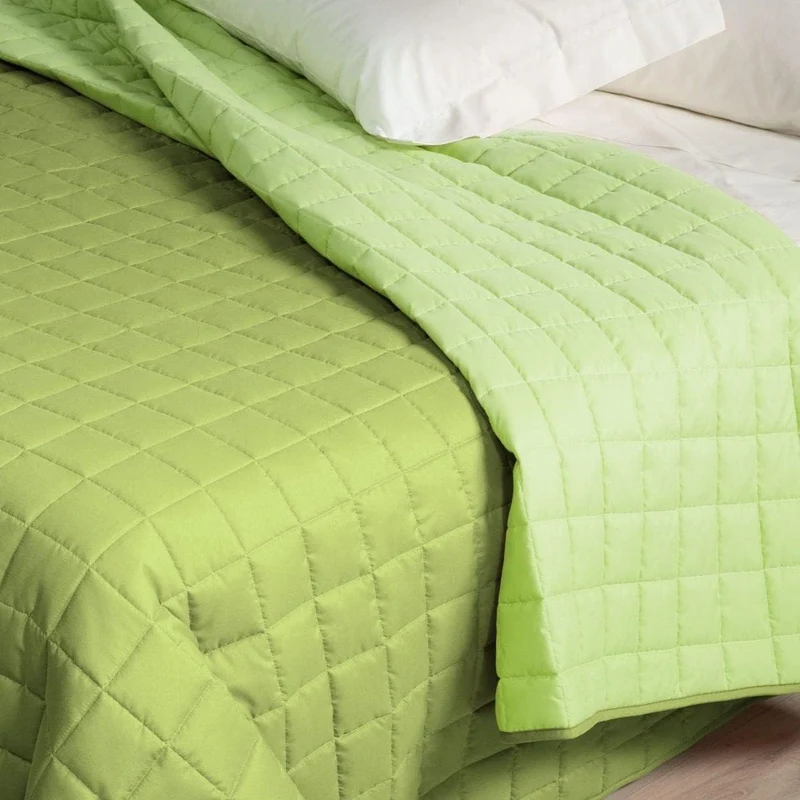 Caleffi - Tagesdecke, gesteppt, modern, einfarbig, französisches Bett, Grün Una piazza e mezza Grün,