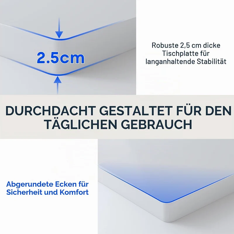 FLEXISPOT stabile Tischplatte 180x80 cm 2,5 cm stark - DIY Schreibtischplatte Bürotischplatte Spanho