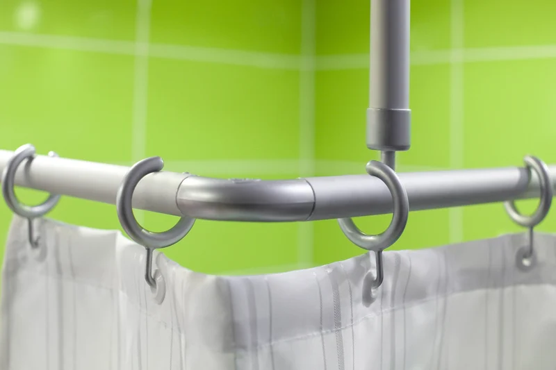 3er ALU WINKELSTANGE BARRIEREFREI CHROM MATT - Bequemes durchschieben des Vorhangs ohne Hindernis -