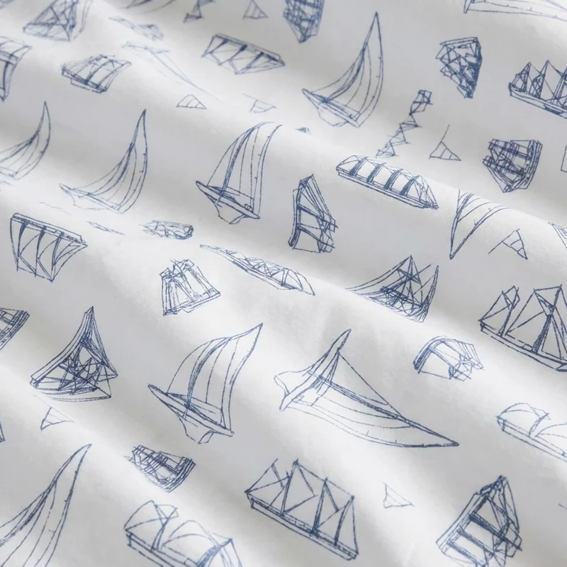 Nautica - King-Size-Bettlaken, Baumwoll-Perkal-Bettwäsche-Set, knackig und cool, Küsten-Heimdekorati