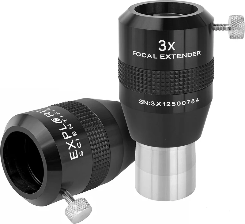 Explore Scientific Fokal Extender 3x 31.7mm/1.25" Barlowlinse zur Erhöhung der Brennweite für Telesk