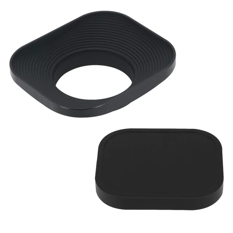 Haoge LH-B39T 39mm Metall Rechteckig Einschrauben Sonnenblende Gegenlichtblende mit Kappe für 39mm C