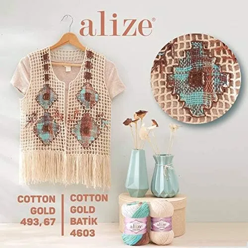 Alize 5x 100g Cotton Gold Batik Türkische Premium Wolle Baumwolle und Acryl Handstrickgarne Garn Yar