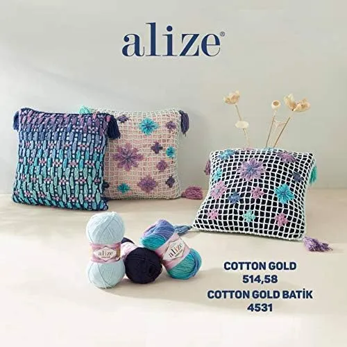 Alize 5x 100g Cotton Gold Batik Türkische Premium Wolle Baumwolle und Acryl Handstrickgarne Garn Yar