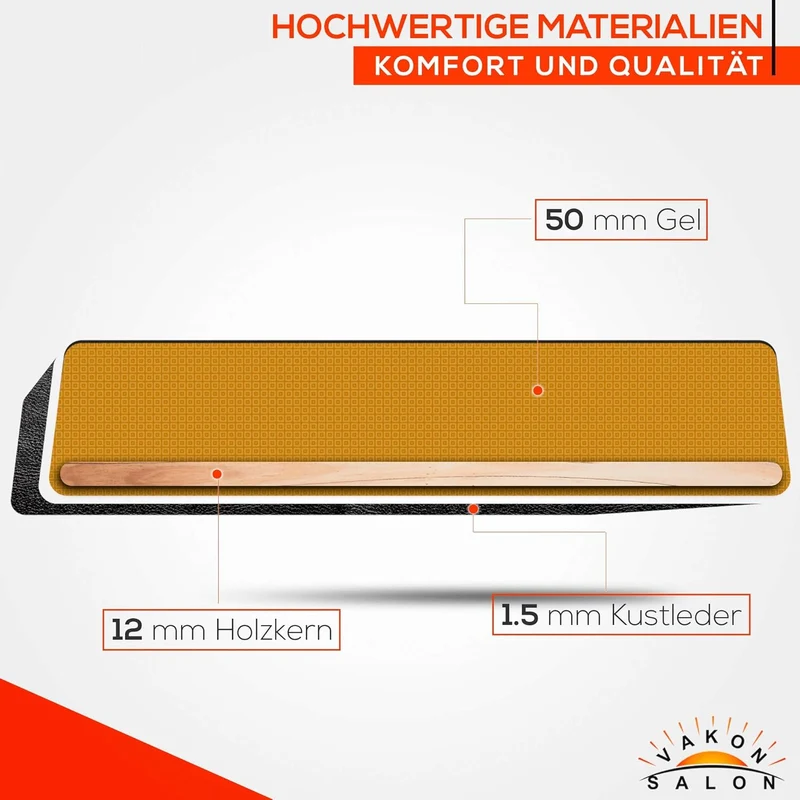 VAKON SALON - Rundocker auf hochwertigen Rollen - höhenverstellbarer Drehhocker 55-75 cm, Rollhocker