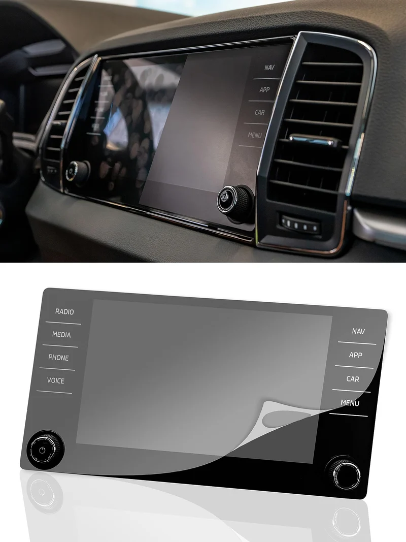 DISSKIN® Displayschutzfolie Kompatibel zu Skoda Karoq Amundsen - selbstheilend durch Wärme, Matt, an