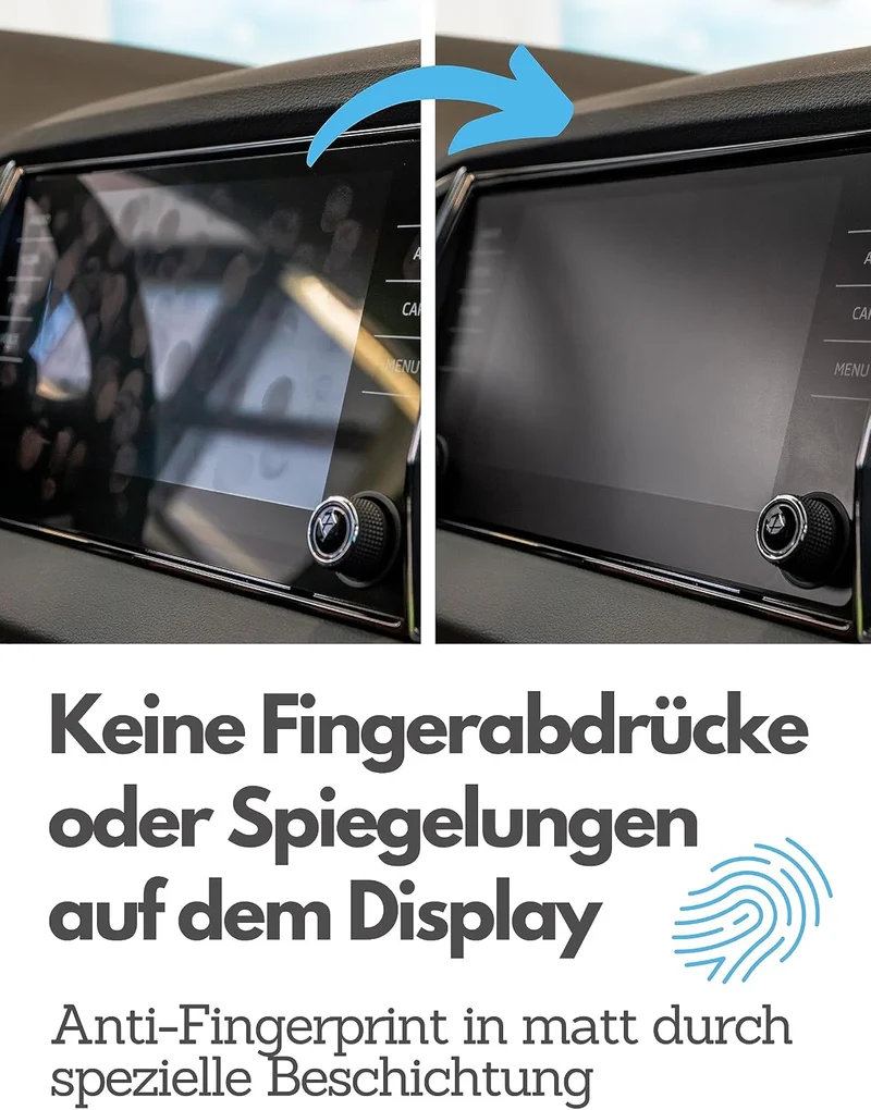 DISSKIN® Displayschutzfolie Kompatibel zu Skoda Karoq Amundsen - selbstheilend durch Wärme, Matt, an