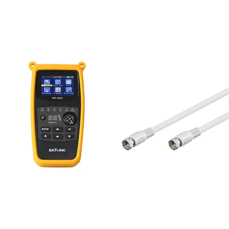 Satlink WS-6933 Camping Satfinder HD DVB-S + DVB-S2 8PSK SAT Messgerät EU & Goobay 50738 Sat Anschlu